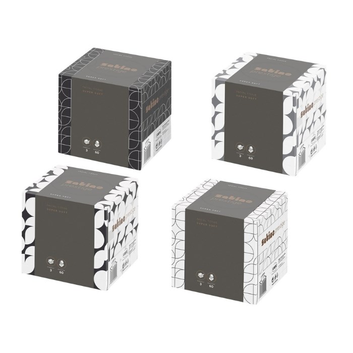 Cosmetic tissues in cube-box 3-ply