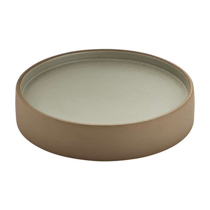 2in1 Teller flach/tief beige/grau 24cm
