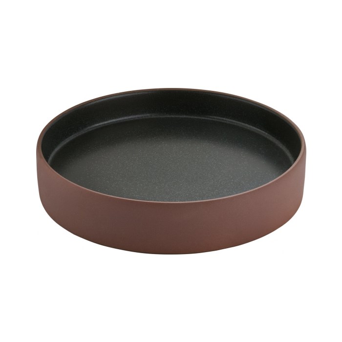 2in1 Teller flach/tief braun/schwarz 24cm