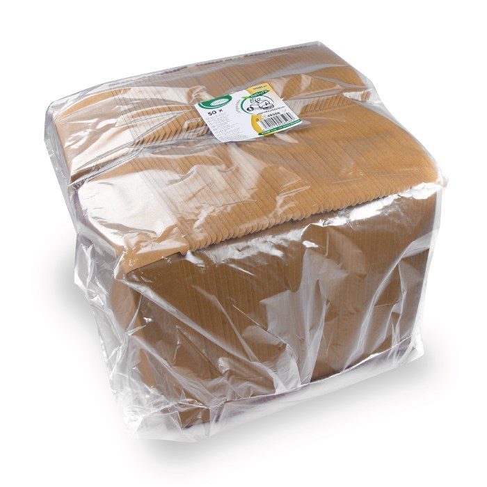 box na hamburger Plus hnědý 19,5x13,5x10cm nepromastitelný 50ks