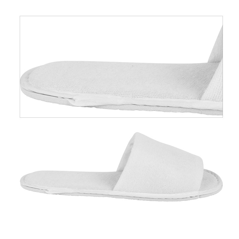 papuče biele otvorené 30 cm zväčšené model Hotel