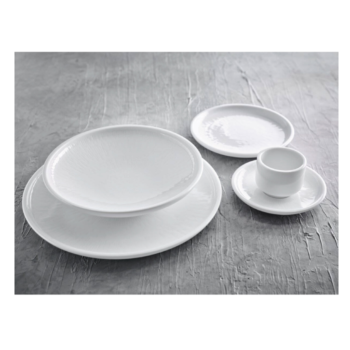 Shiro Plate deep round coupe structure 28cm