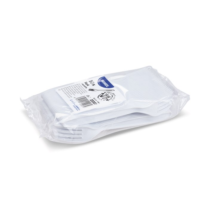 fork PP white 18,5 cm reusable 50 pcs