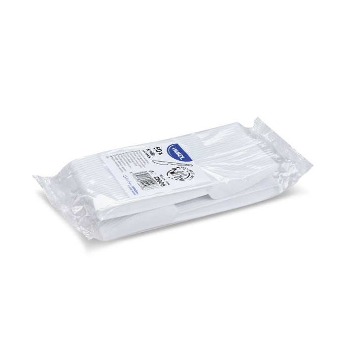 knife PP white 18,5 cm reusable 50 pcs
