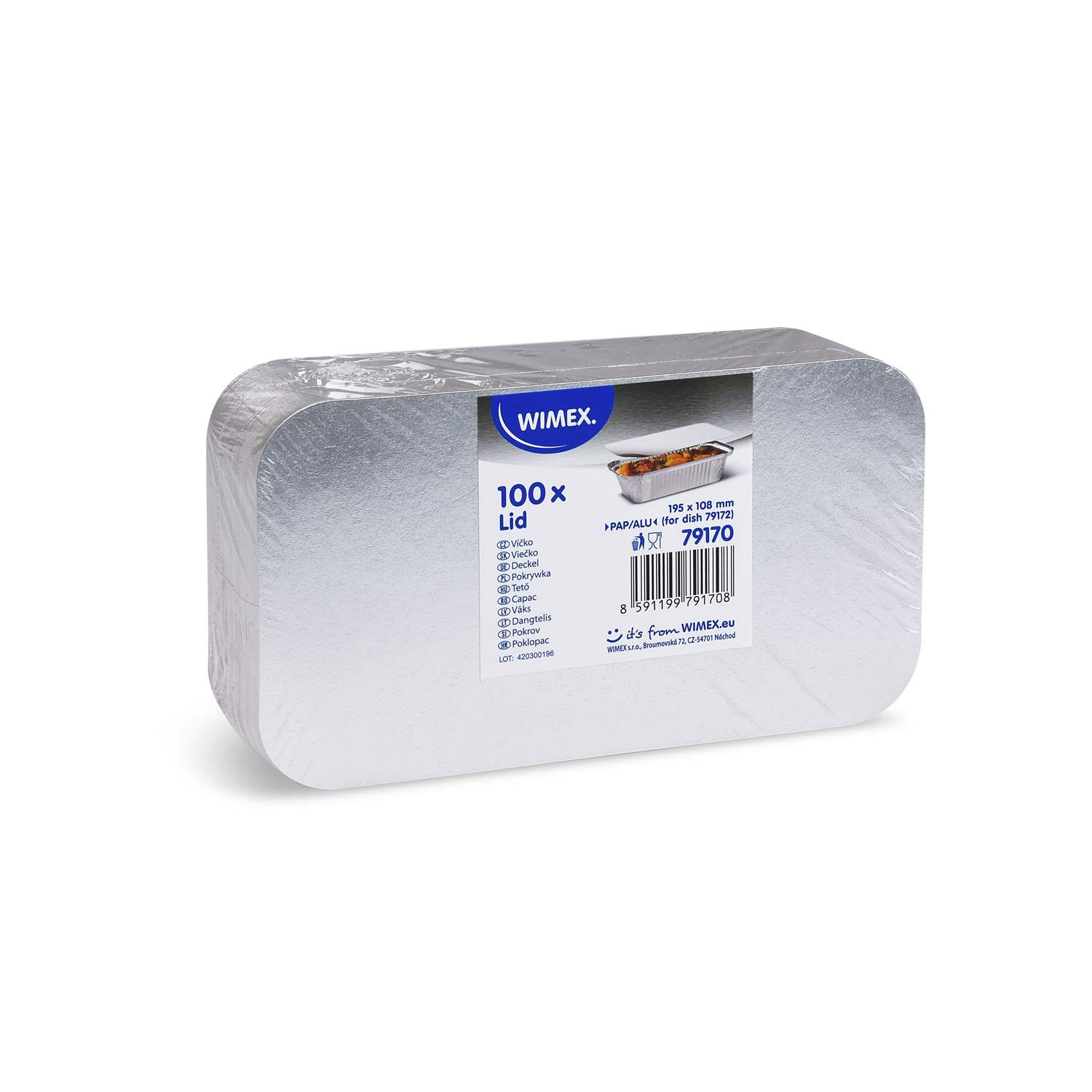 lid (PAP/ALU) for dish 79172 100 pcs