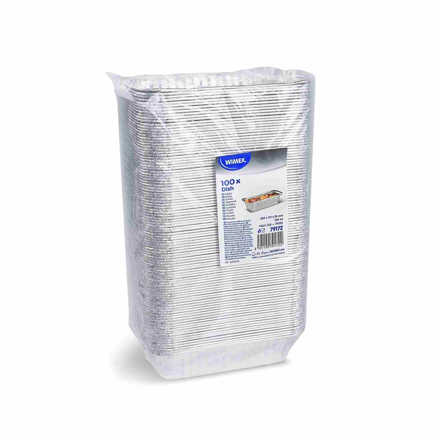 dish rectangular 200 x 112 x 54 mm/720 ml, 100 pcs (ALU)