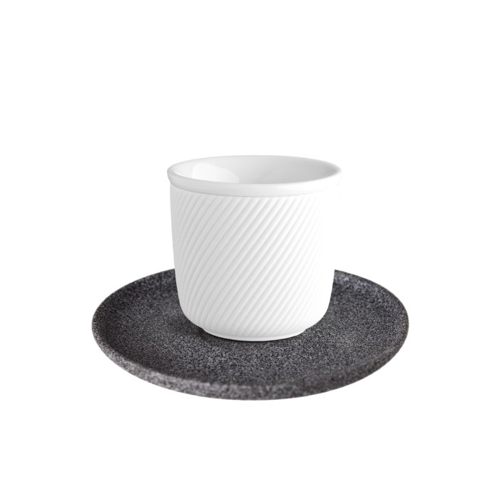 Porcelánová dvojstenná šálka TWIST raw, 80 ml