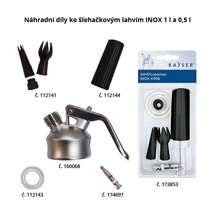 láhev šlehačková 1 l Inox nerez