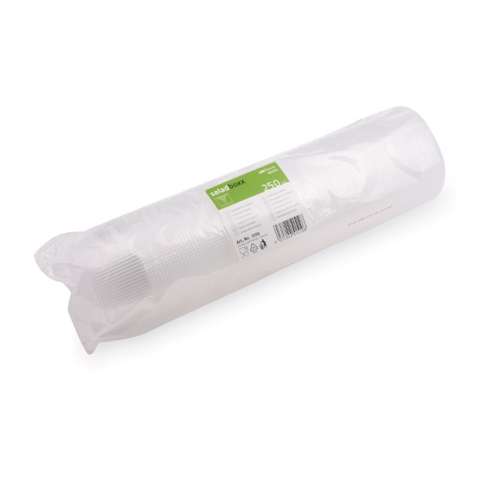 round bowl 250ml, 100pcs transparent (PP)