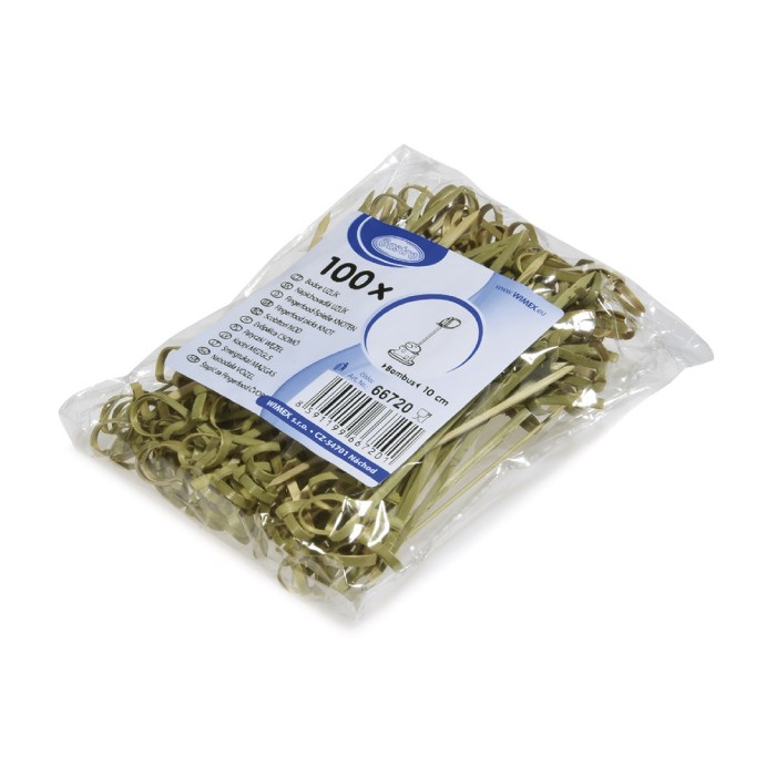 Bamboo fingerfood pick KNOT 10 cm 100 pcs