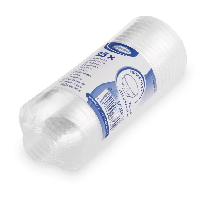 Fingerfood miska kulatá, čirá 70ml 25ks (PS)