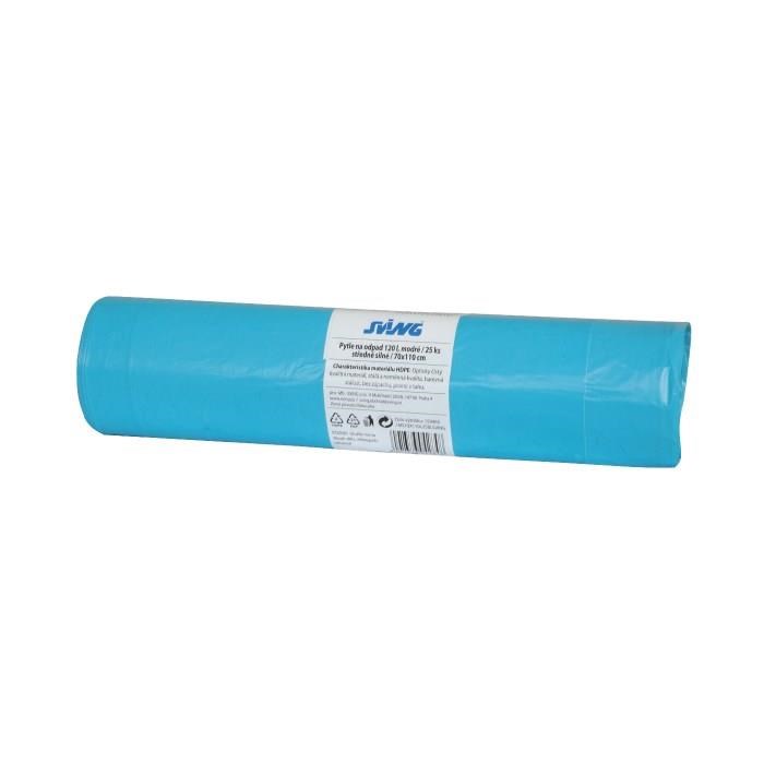 Garbage bags 120 l blue 20 pcs medium strong drawstringable / 70x110 cm HDPE 25 my