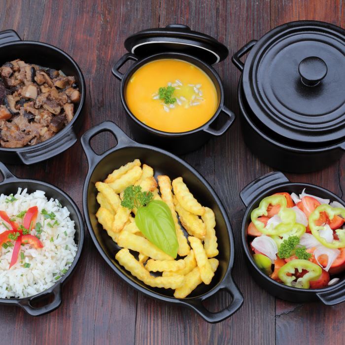 saucepan low 11cm, 220ml porcelain look cast iron