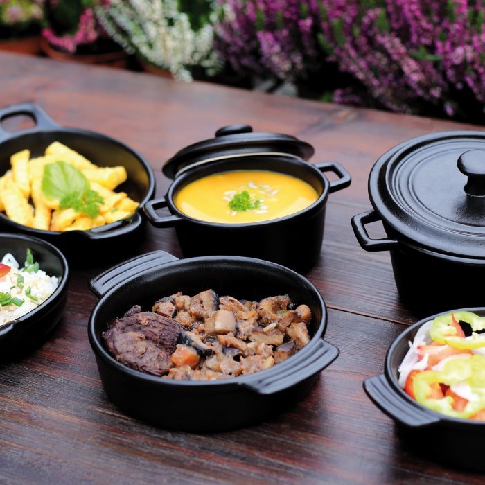 saucepan low 13,5cm , 360ml porcelain look cast iron