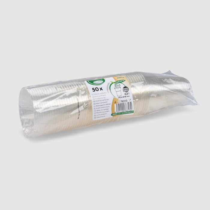 kelímek BIO průhledný 0,3 l  / 50ks (PLA)