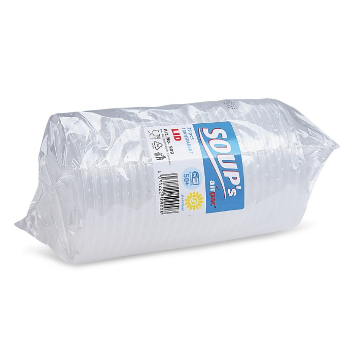 víčko pro misky "airpac" kulaté 350 + 500 ml /25 ks (PP)