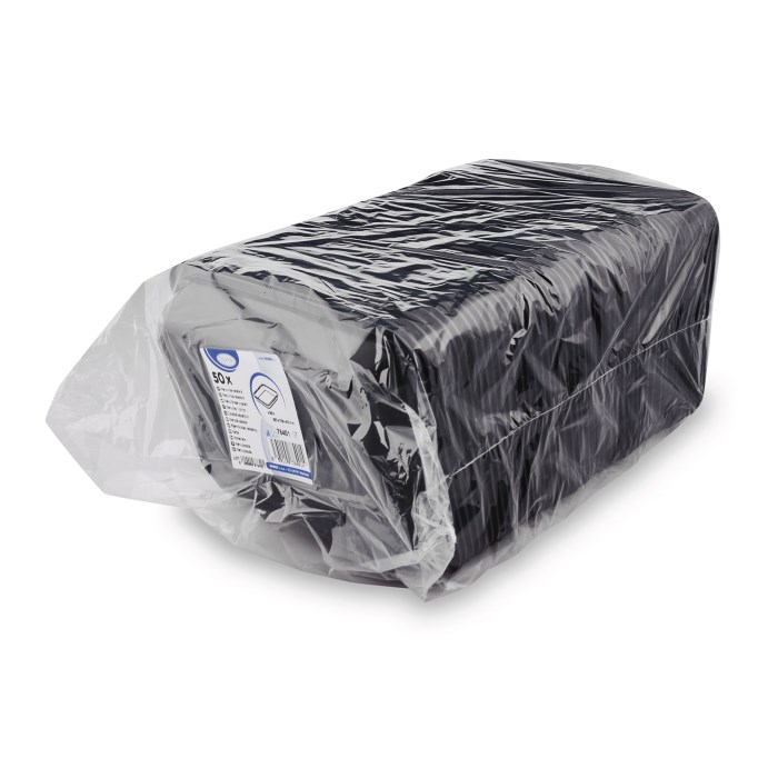 miska zatavovacia 227x178x40mm, 50ks nedelená čierna (PP)