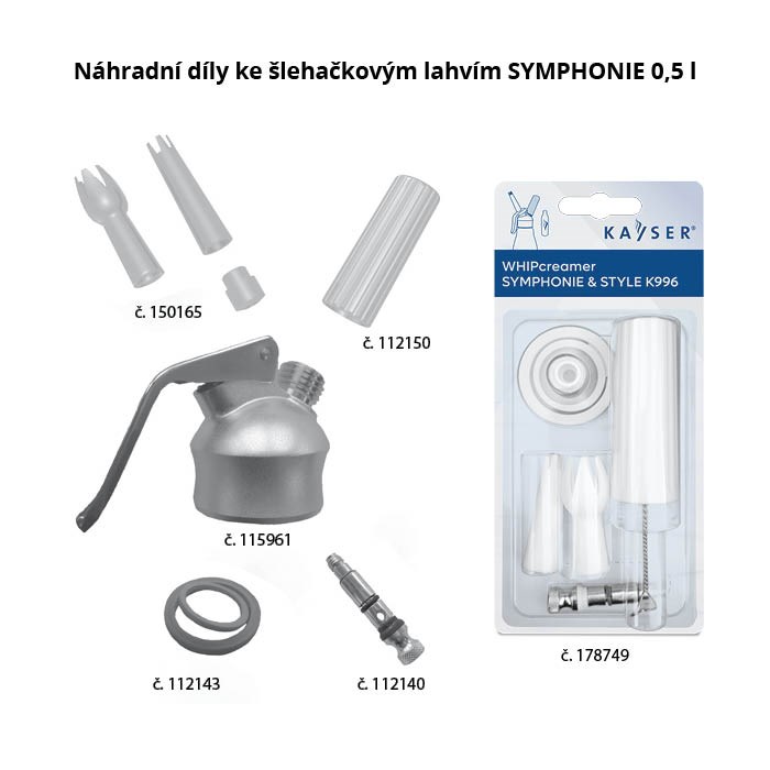 zdobítka náhradní  + nástavec – bílá K514A+B+C