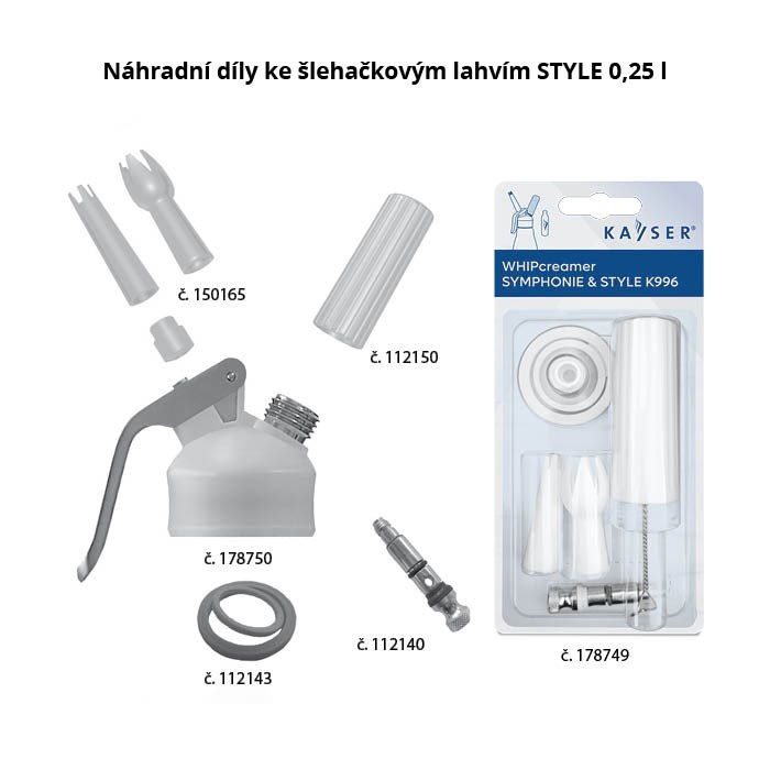 zdobítka náhradní  + nástavec – bílá K514A+B+C