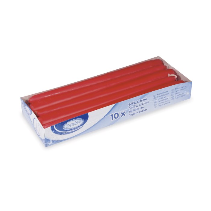 Taper candle 240 mm red