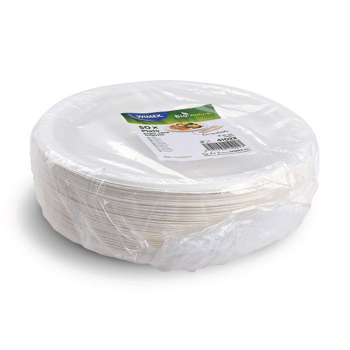 talíř kulatý BIO cukrová třtina O 22 cm 50 ks