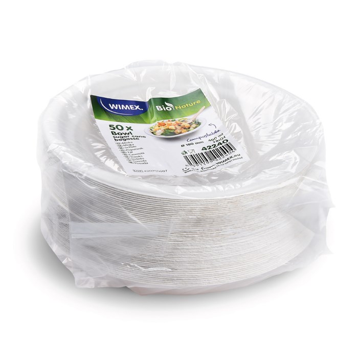 miska kulatá BIO cukrová třtina 400 ml, O 18 x 4 cm 50 ks