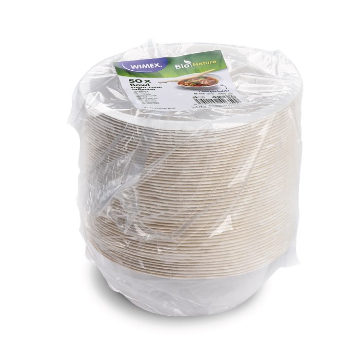 miska kulatá BIO cukrová třtina 500 ml, O 15,5 x 5,5 cm 50 ks