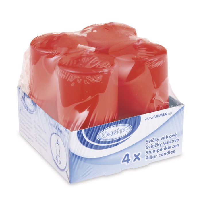 Pillar candle 40 x 80 mm red