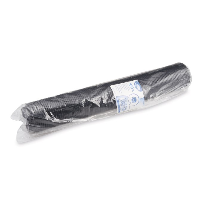 convex lid black for paper cups diameter 73mm 100pcs (PS)