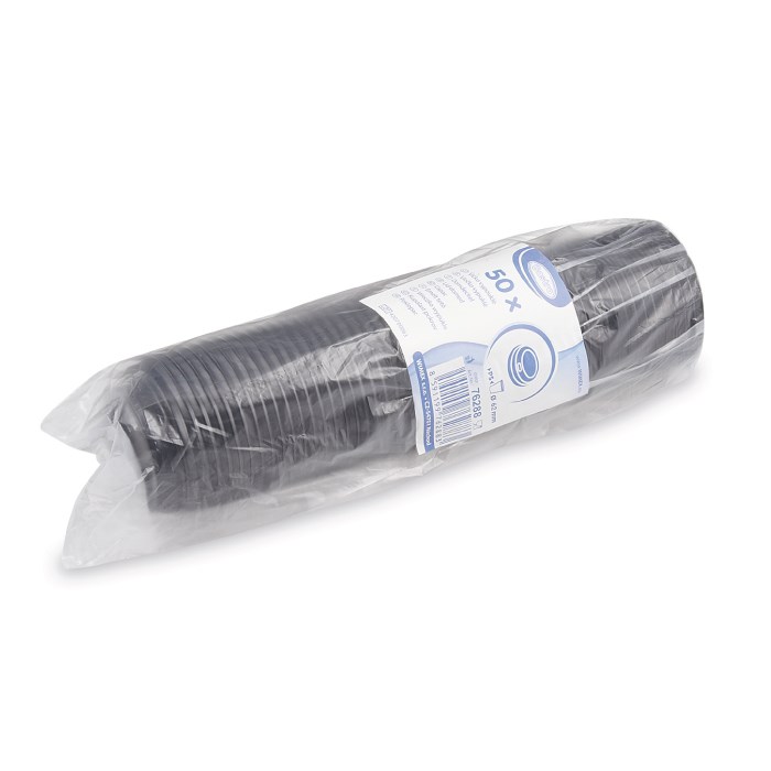 convex lid black for paper cups diameter 62mm 50pcs (PS)