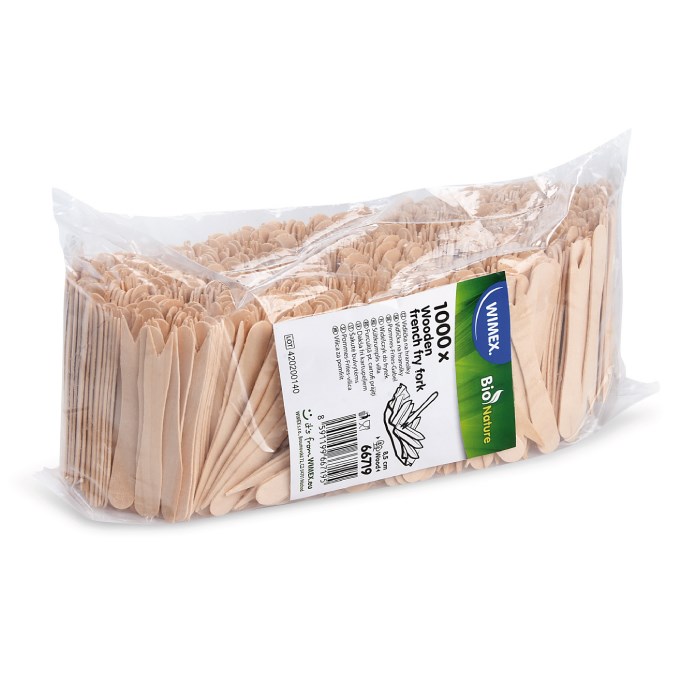 Wooden french fries fork 8,5 c